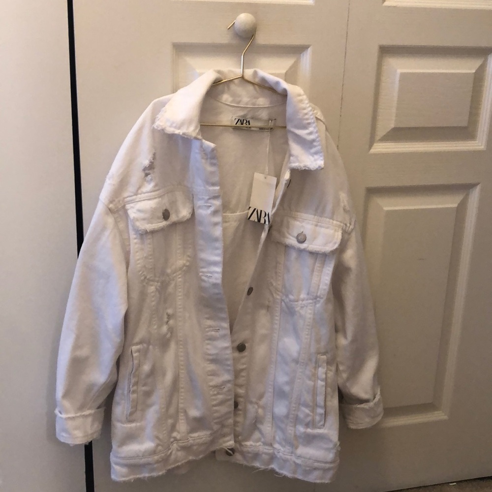 Oversized white Jean jacket ZARA